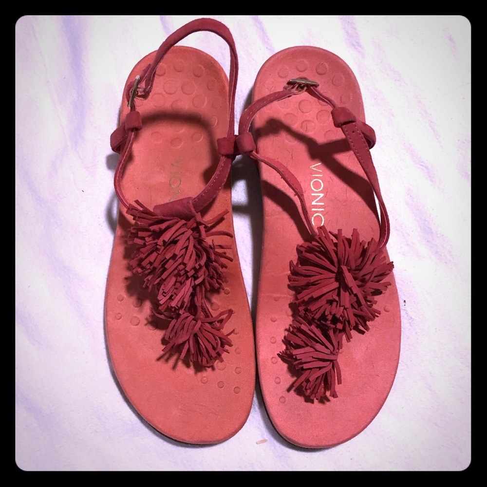 Vionic sandals fluffy pink/red